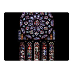 Chartres Cathedral Notre Dame De Paris Stained Glass Two Sides Premium Plush Fleece Blanket (Mini)