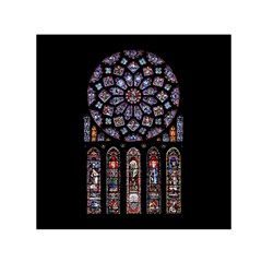 Chartres Cathedral Notre Dame De Paris Stained Glass Square Satin Scarf (30  x 30 )