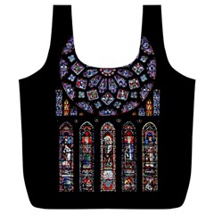 Chartres Cathedral Notre Dame De Paris Stained Glass Full Print Recycle Bag (XXL)