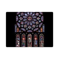 Chartres Cathedral Notre Dame De Paris Stained Glass Premium Plush Fleece Blanket (Mini)