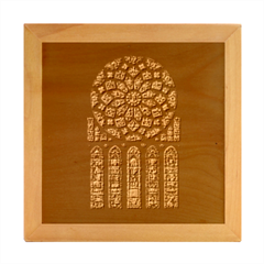 Chartres Cathedral Notre Dame De Paris Stained Glass Wood Photo Frame Cube by Maspions