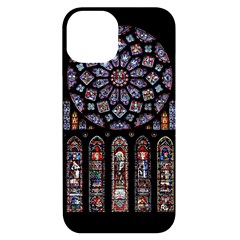 Chartres Cathedral Notre Dame De Paris Stained Glass iPhone 14 Black UV Print Case