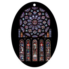 Chartres Cathedral Notre Dame De Paris Stained Glass UV Print Acrylic Ornament Oval