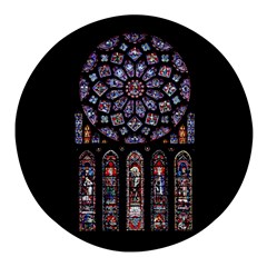 Chartres Cathedral Notre Dame De Paris Stained Glass Round Glass Fridge Magnet (4 pack)