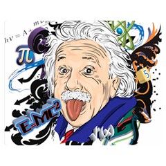 Albert Einstein Physicist Two Sides Premium Plush Fleece Blanket (medium)