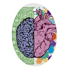 Brain Heart Balance Emotion Ornament (oval)