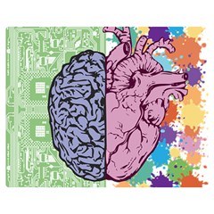 Brain Heart Balance Emotion Two Sides Premium Plush Fleece Blanket (medium)