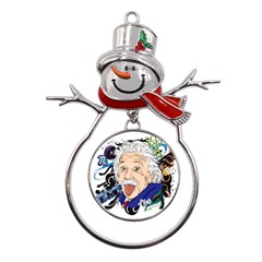 Albert Einstein Physicist Metal Snowman Ornament