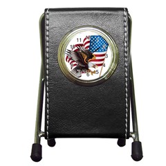 American Eagle Clip Art Pen Holder Desk Clock