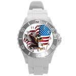 American Eagle Clip Art Round Plastic Sport Watch (L) Front