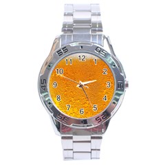 Beer Bubbles Pattern Stainless Steel Analogue Watch