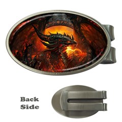 Dragon Fire Fantasy Art Money Clips (oval)  by Maspions