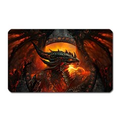 Dragon Fire Fantasy Art Magnet (rectangular)