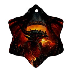 Dragon Fire Fantasy Art Ornament (snowflake)