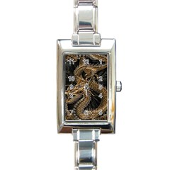 Fantasy Dragon Pentagram Rectangle Italian Charm Watch by Maspions