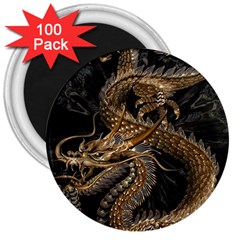 Fantasy Dragon Pentagram 3  Magnets (100 Pack) by Maspions