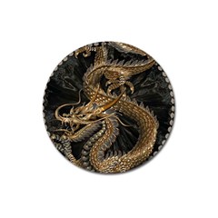 Fantasy Dragon Pentagram Magnet 3  (round) by Maspions