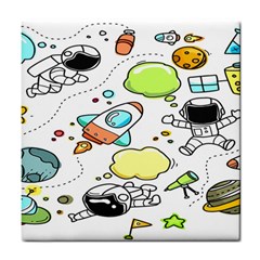 Sketch Cartoon Space Set Tile Coaster