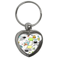 Sketch Cartoon Space Set Key Chain (Heart)