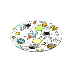 Sketch Cartoon Space Set Sticker Oval (10 pack)