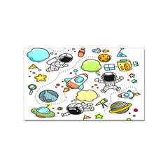 Sketch Cartoon Space Set Sticker Rectangular (10 pack)