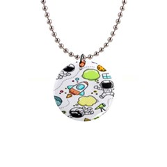 Sketch Cartoon Space Set 1  Button Necklace