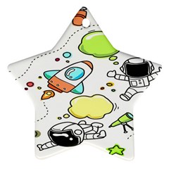 Sketch Cartoon Space Set Star Ornament (Two Sides)