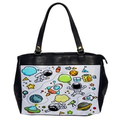 Sketch Cartoon Space Set Oversize Office Handbag