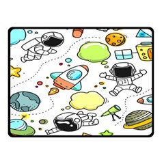 Sketch Cartoon Space Set Fleece Blanket (Small)