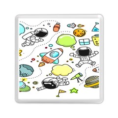 Sketch Cartoon Space Set Memory Card Reader (Square)