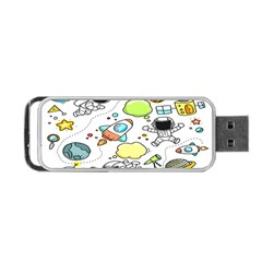 Sketch Cartoon Space Set Portable USB Flash (Two Sides)