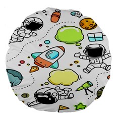 Sketch Cartoon Space Set Large 18  Premium Round Cushions