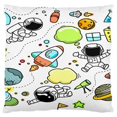 Sketch Cartoon Space Set Standard Premium Plush Fleece Cushion Case (One Side)