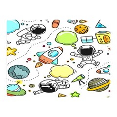 Sketch Cartoon Space Set Two Sides Premium Plush Fleece Blanket (Mini)