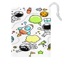 Sketch Cartoon Space Set Drawstring Pouch (5xl) by Hannah976