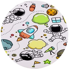 Sketch Cartoon Space Set UV Print Round Tile Coaster