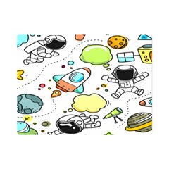 Sketch Cartoon Space Set Premium Plush Fleece Blanket (Mini)