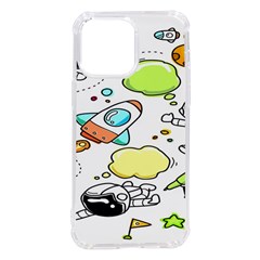 Sketch Cartoon Space Set iPhone 14 Pro Max TPU UV Print Case