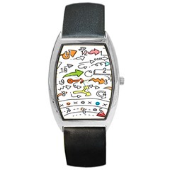 Desktop Pattern Art Graphic Design Barrel Style Metal Watch