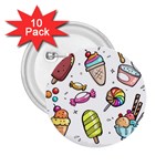 Doodle Cartoon Drawn Cone Food 2.25  Buttons (10 pack)  Front