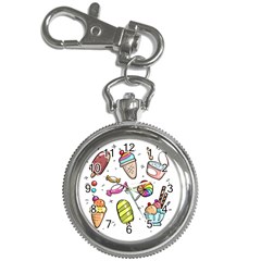 Doodle Cartoon Drawn Cone Food Key Chain Watches