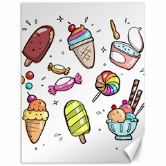 Doodle Cartoon Drawn Cone Food Canvas 18  X 24 