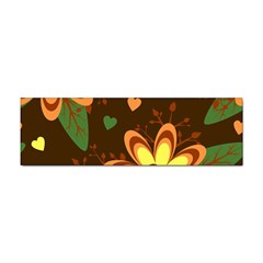 Floral Hearts Brown Green Retro Sticker Bumper (10 Pack) by Hannah976