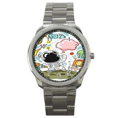 Sketch Cute Child Funny Sport Metal Watch