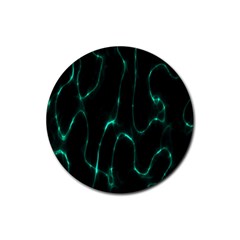 Green Pattern Background Abstract Rubber Round Coaster (4 Pack)