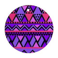 Seamless Purple Pink Pattern Ornament (round)