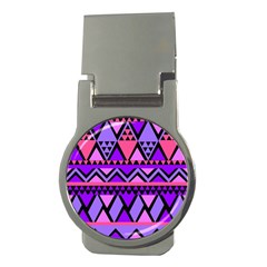 Seamless Purple Pink Pattern Money Clips (round) 