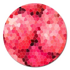 Mosaic Structure Pattern Background Magnet 5  (round)