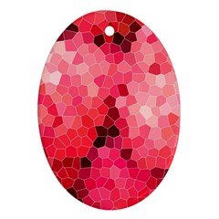 Mosaic Structure Pattern Background Oval Ornament (two Sides)