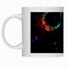 Fractal Transfer Metallic Black White Mug